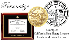 Real Estate License certficate broker frame