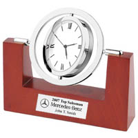 Engraved Desk Clock Award