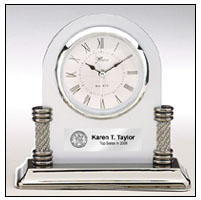 Engraved Desk Clock Award