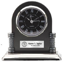 Engraved Desk Clock Award