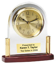 Engraved Desk Clock Award