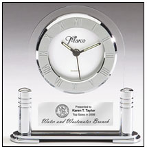 Engraved Desk Clock Award