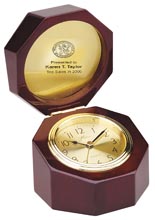 Engraved Desk Clock Award