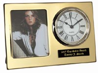 Engraved Desk Clock Award