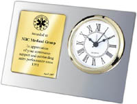 Engraved Desk Clock Award