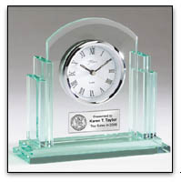 Engraved Desk Clock Award