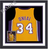 Jersey frame with engraving personalization plate