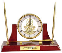 Engraved Desk Clock Award