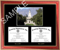 Dual diploma frame with university picture